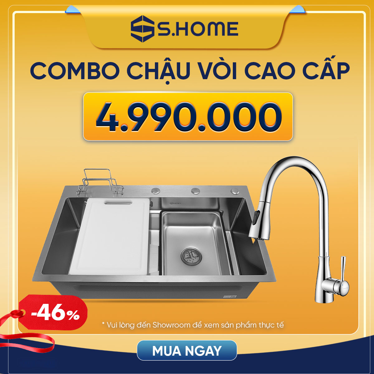 Combo chậu vòi cao cấp giá chỉ 4.990K